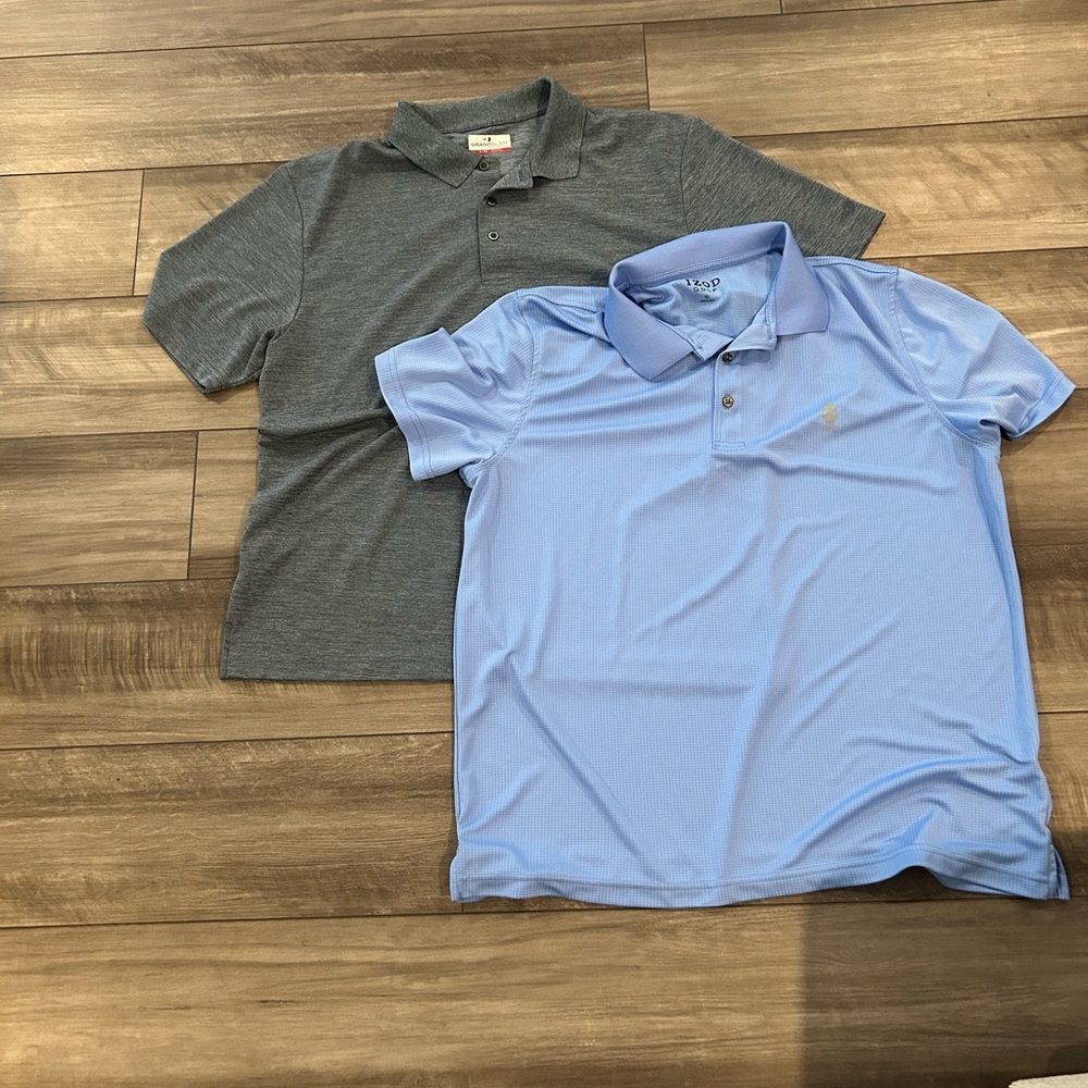 Men's Polo Shirts in Blue and Gray